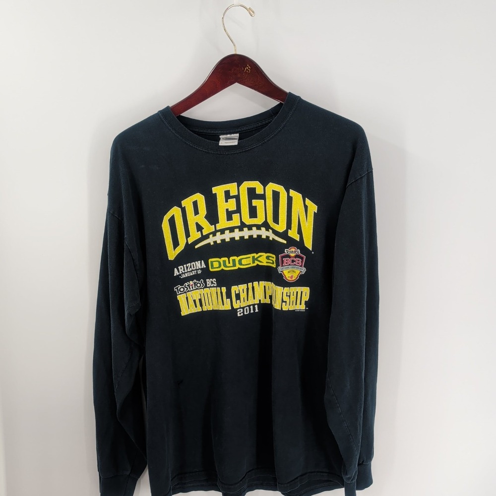 Oregon Ducks Gildan Ultra Cotton Mens Blue National Championship 2011 T-Shirt L